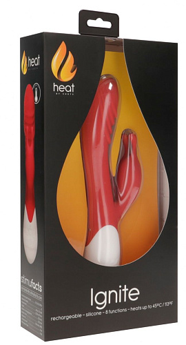 Красный вибратор-кролик с функцией нагрева Shots Media BV G Ignite HEA006RED (20,8 см)