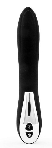 Чёрный гладкий вибратор с 12 режимами вибрации Xuanai 8220NA-2 (23 см)