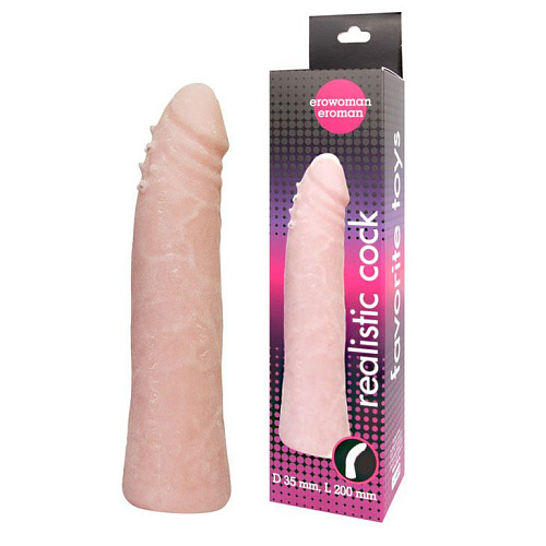 Гнущийся фаллоимитатор телесного цвета Bior toys Realistic Cock EE-10042 (20 см)