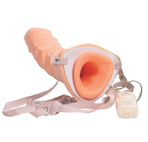 Фаллопротез на ремнях телесного цвета с вибрацией Seven Creations 3042V BX GP