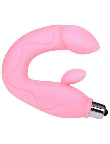 Розовый вибратор для массажа точки G и клитора Eroticon Magic Dream 30405