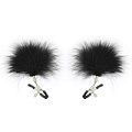 Чёрные зажимы для сосков Sportsheets и Sex Mischief Feathered Nipple Clamps SS10082