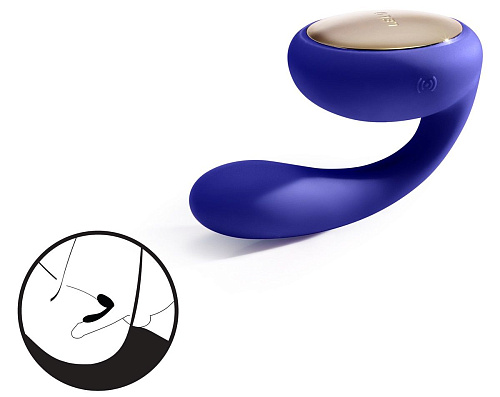 Синий вибромассажёр для пар Lelo Tara Midnight Blue LEL7489