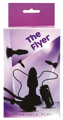 Чёрная анальная пробка с расширением и вибрацией Seven Creations 16-45BLK BX GP (12 см)