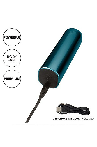 Бирюзовая перезаряжаемая вибропуля California Exotic Novelties Glam SE-4406-04-3