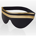 Чёрно-золотистая кожаная маска на резинке Sitabella 3182-18