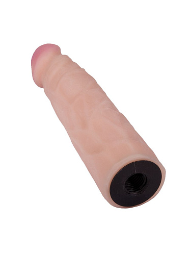 Чёрный пояс-трусики с телесной насадкой LOVETOY (А-Полимер) Soft-Prince 330403 (18,5 см)