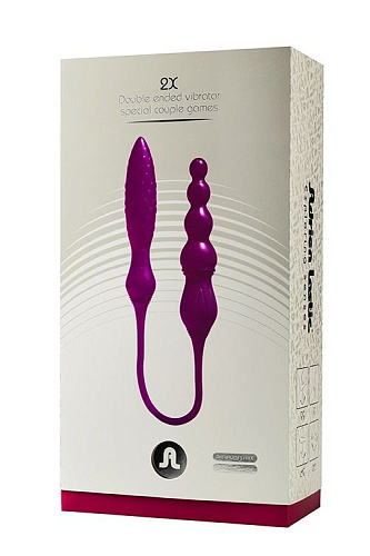 Фиолетовый двухсторонний вибромассажёр Adrien Lastic Two X 10873