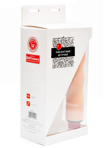 Телесный спиралевидный вибратор из био-кожи Пикантные штучки DP02064 (20 см)