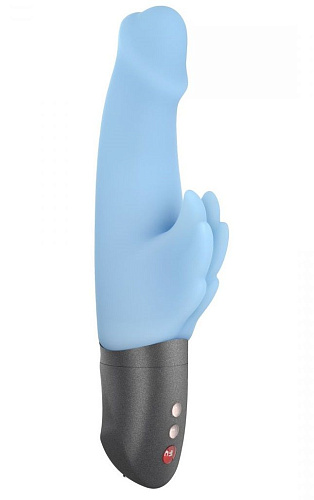 Нежно-голубой вибратор с клиторальными крылышками Fun Factory Wicked Wings 07057 (19,8 см)