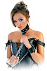 Чёрные ошейник и наручи соединенные цепью Pipedream Leather Collar and Cuffs PD3886-00