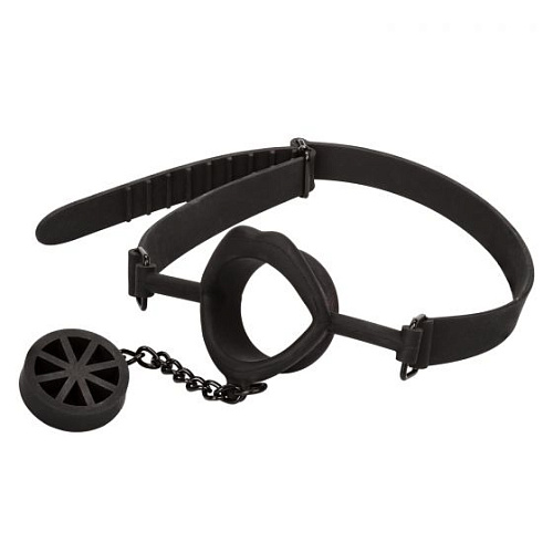 Чёрный кляп с пробкой California Exotic Novelties Silicone Stopper Gag SE-2712-09-3