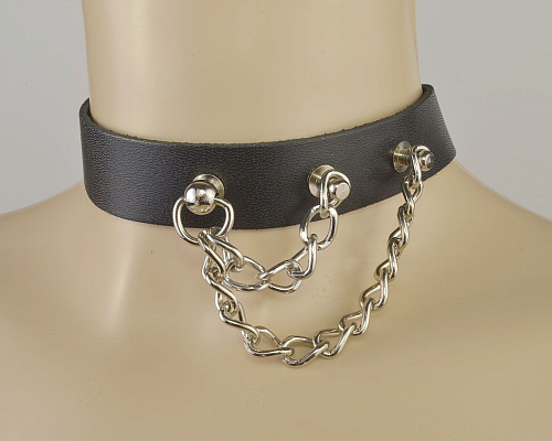 Чёрный чокер с двумя цепочками Sitabella 3410-1