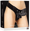 Чёрный страпон Shots Media BV Realistic 7 Inch Strap-On OU154BLK (21,3 см)