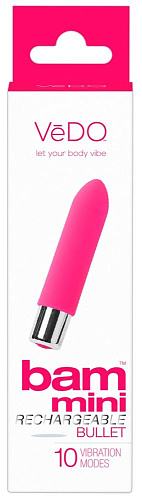 Розовая вибропуля VeDO Bam Mini 05959500000 (9,5 см)