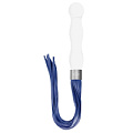 Белый анальный стимулятор-плеть с синими хвостами Shots Media BV Whipster CHR019WHT