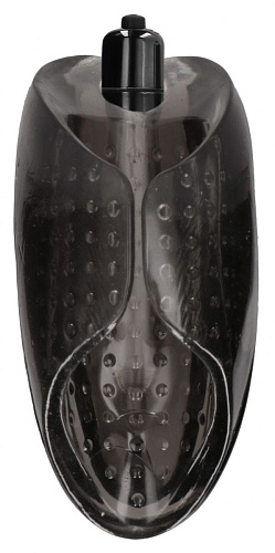 Чёрный мастурбатор Shots Media BV Vibrating Masturbator №71 SON071BLK