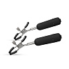 Чёрные виброзажимы на соски EDC Wholesale Easytoys Nipple Clamps With Vibrating Bullets ET617BLK