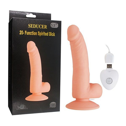 Телесный вибратор Howells SEDUCER 20 Function Spirited Dick 170309Flesh (19 см)