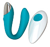 Бирюзовый вибратор для пар с пультом ДУ Le Frivole Fera 06119