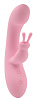 Нежно-розовый вибратор со стимулятором клитора Chisa Jumping Rabbit Vibrator CN-511051390 (19,5 см)