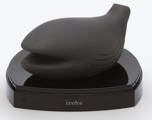 Вибромассажёр чёрного цвета в виде китенка Tenga IROHA YORU E26772