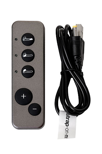 Чёрный безремневой вибрострапон Strap-on-me Silicone Bendable Strap-On M 6013953