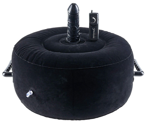 Надувная кушетка чёрного цвета с виброфаллосом Pipedream Inflatable Hot Seat PD2181-00
