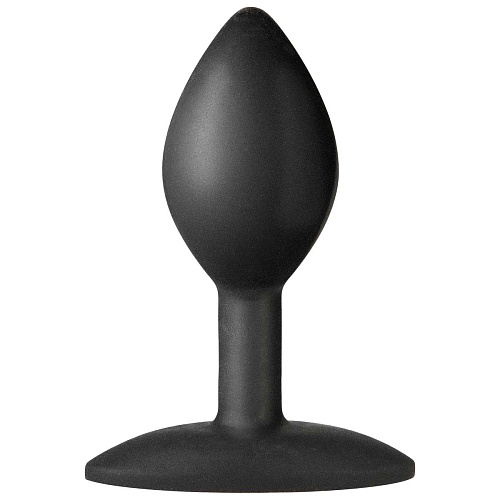 Чёрная анальная пробка Doc Johnson Platinum Premium Silicone The Minis Spade Small Black 0103-48-BX (7 см)