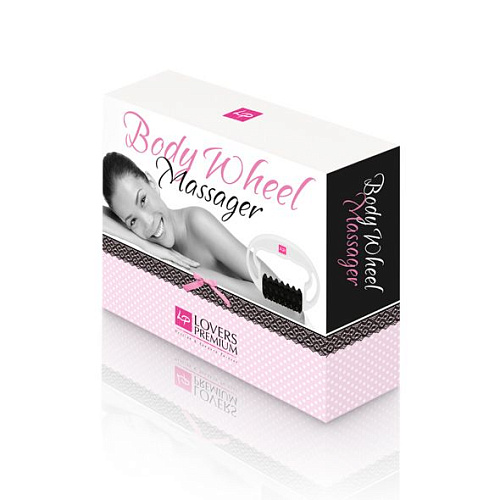 Белый массажер с чёрной насадкой LoversPremium Body Wheel Massager E22055
