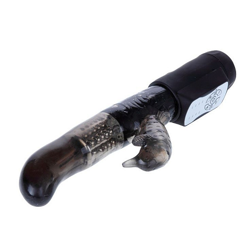 Чёрный вибратор с 12 функциями вибрации и ротацией Baile Platypus BW-037303-0801 (22,5 см)