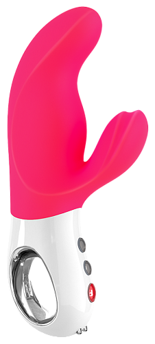 Ярко-розовый вибратор с клиторальным отростком Fun Factory MiSS Bi 1201036 (17 см)