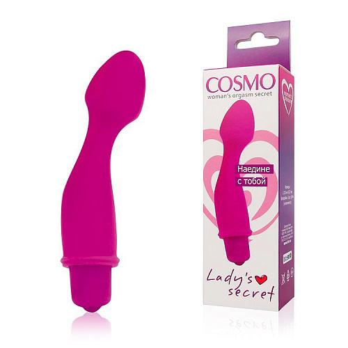 Розовый силиконовый изогнутый вибромассажёр Bior toys CSM-23057 (11,5 см)