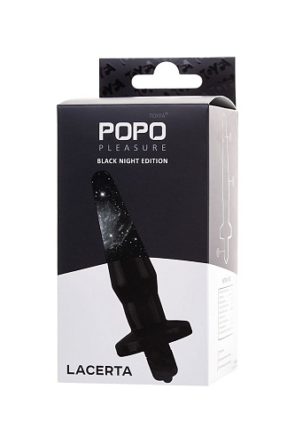 Чёрная анальная втулка с вибрацией POPO Pleasure Lacerta 731416 (12,1 см)