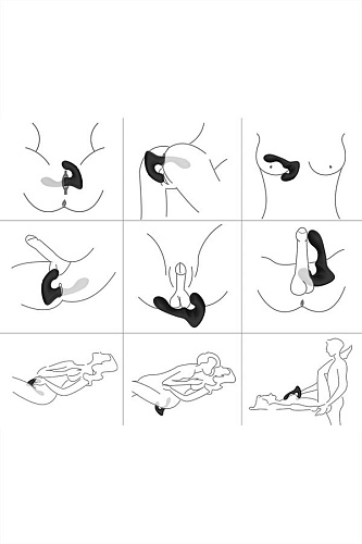 Стимулятор простаты с подсветкой и 9 режимами вибрации чёрного цвета S-HANDE Landys SHD-041