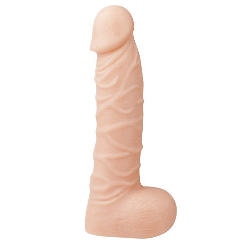 Телесный фаллоимитатор с богатым рельефом поверхности Dream Toys XSKIN 7 PVC DONG 20606 (18 см)