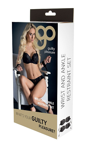 Регулируемые манжеты на запястья и лодыжки с лентами для фиксации Blush Novelties 520049