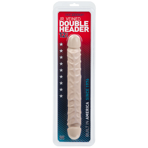 Фаллоимитатор двухсторонний телесного цвета Doc Johnson Jr. Veined Double Header 12 0212-01-CD (30,5 см)