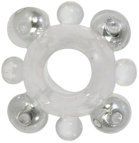 Прозрачное кольцо с бусинами California Exotic Novelties BASIC ENHANCER SE-1725-00-2