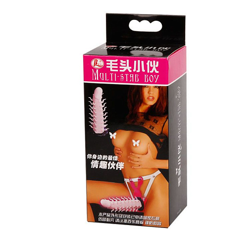 Женский страпон розового цвета на ремешках Baile BW-022040 (16 см)