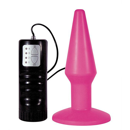 Розовая анальная пробка с вибрацией Toy Joy Brutal Pink Plug Medium 3006009637 (14 см)