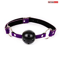 Чёрно-фиолетовый пластиковый кляп-шарик с отверстиями Bior toys Ball Gag MLF-90084-5