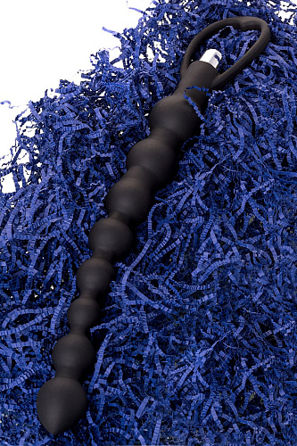 Чёрная анальная цепочка с вибрацией A-toys 761304 (34 см)