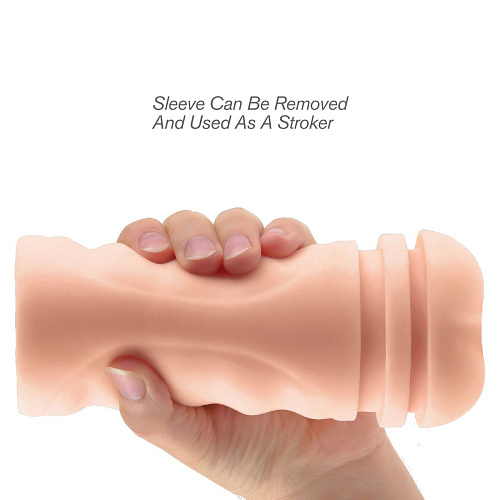 Мастурбатор-анус чёрного цвета Pipedream Extreme Toyz Mega Grip Vibrating Stroker Mouth RD293