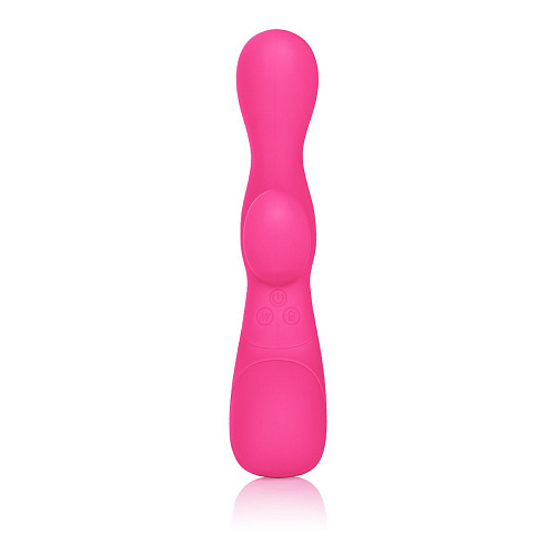 Розовый вибромассажёр со стимуляцией клитора California Exotic Novelties Impress Tongue SE-4420-04-3 (18 см)