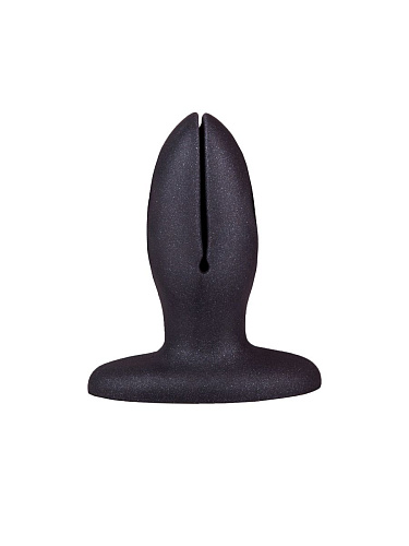 Чёрный анально-вагинальный плаг LOVETOY (А-Полимер) A blooming tulip S+ 429603