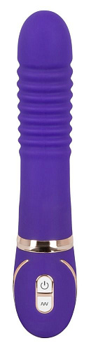 Фиолетовый водонепроницаемый вибратор с рёбрышками Orion Pleats 0586080 (22 см)