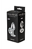Малая серебристая анальная пробка с прозрачным кристаллом Lola toys Diamond Clear Sparkle Small 4009-01Lola (7 см)
