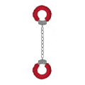 Кандалы с красным мехом Shots Media BV Furry Ankle Cuffs SHT363RED