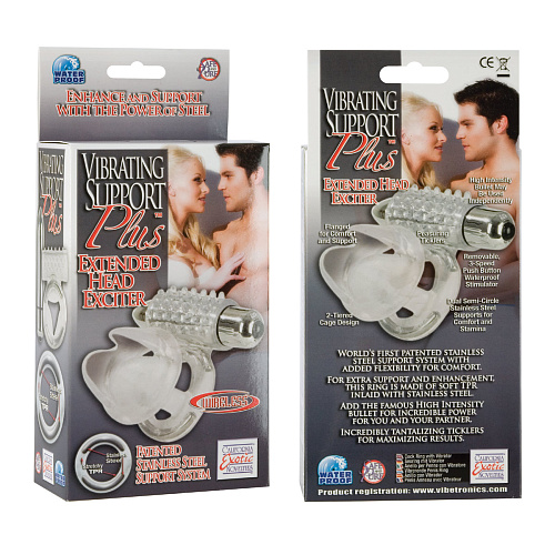 Прозрачное виброкольцо California Exotic Novelties Support Plus Extended Head SE-1466-20-3